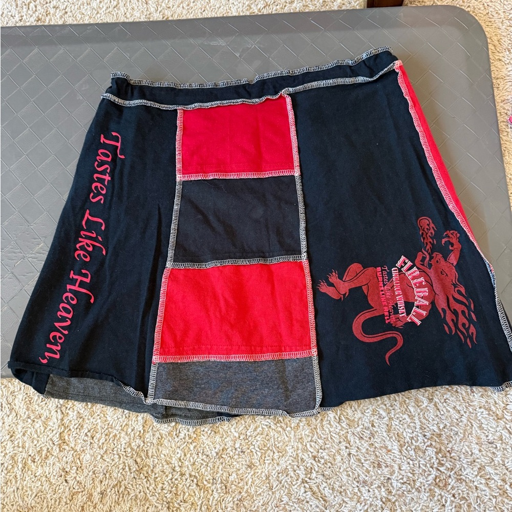 Black and Red Patchwork Women’s Skirt